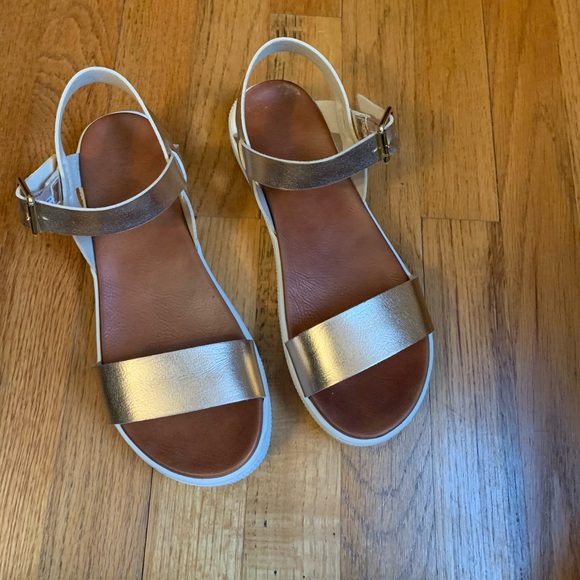 These shimmery gold wedges are perfect for your next formal attire event. | Wedges, Cruelty free 